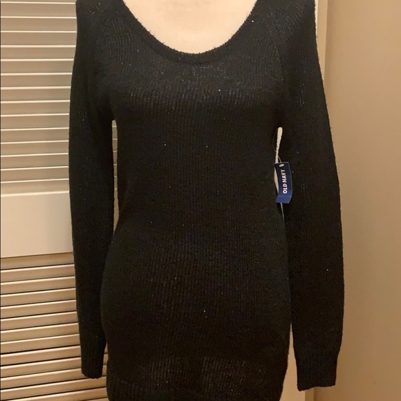 Old Navy Black Sweater with Silver Sparkles - Picture 1 of 10